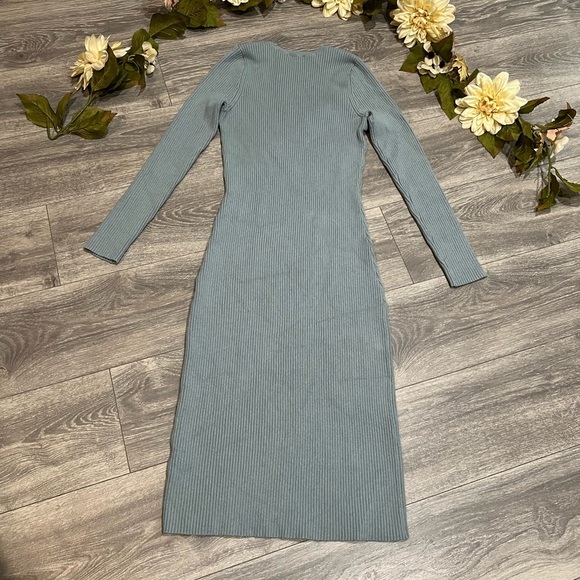 Abercrombie & Fitch Long Sleeve CutOut keyhole Knit Sweater Midi Dress L - Picture 7 of 10